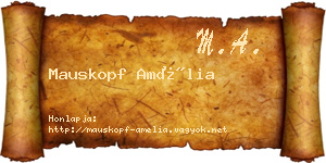 Mauskopf Amélia névjegykártya